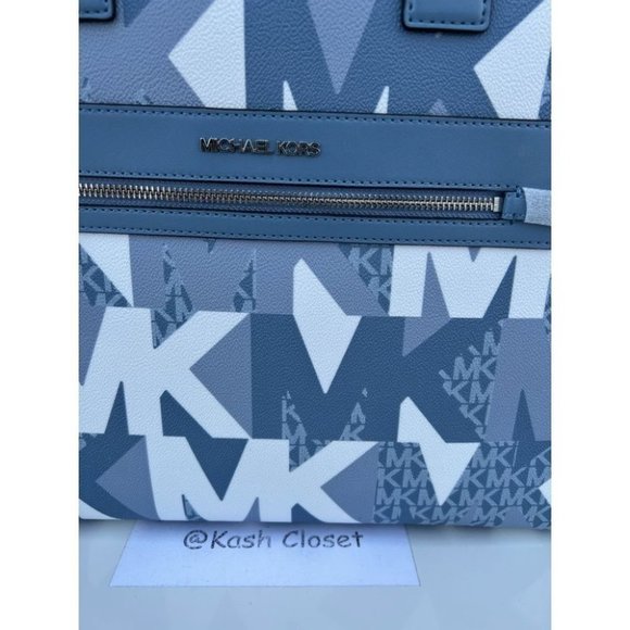 Michael Kors MK Kenly Large Logo Tote Bag -Chambray Multi - Picture 12 of 13